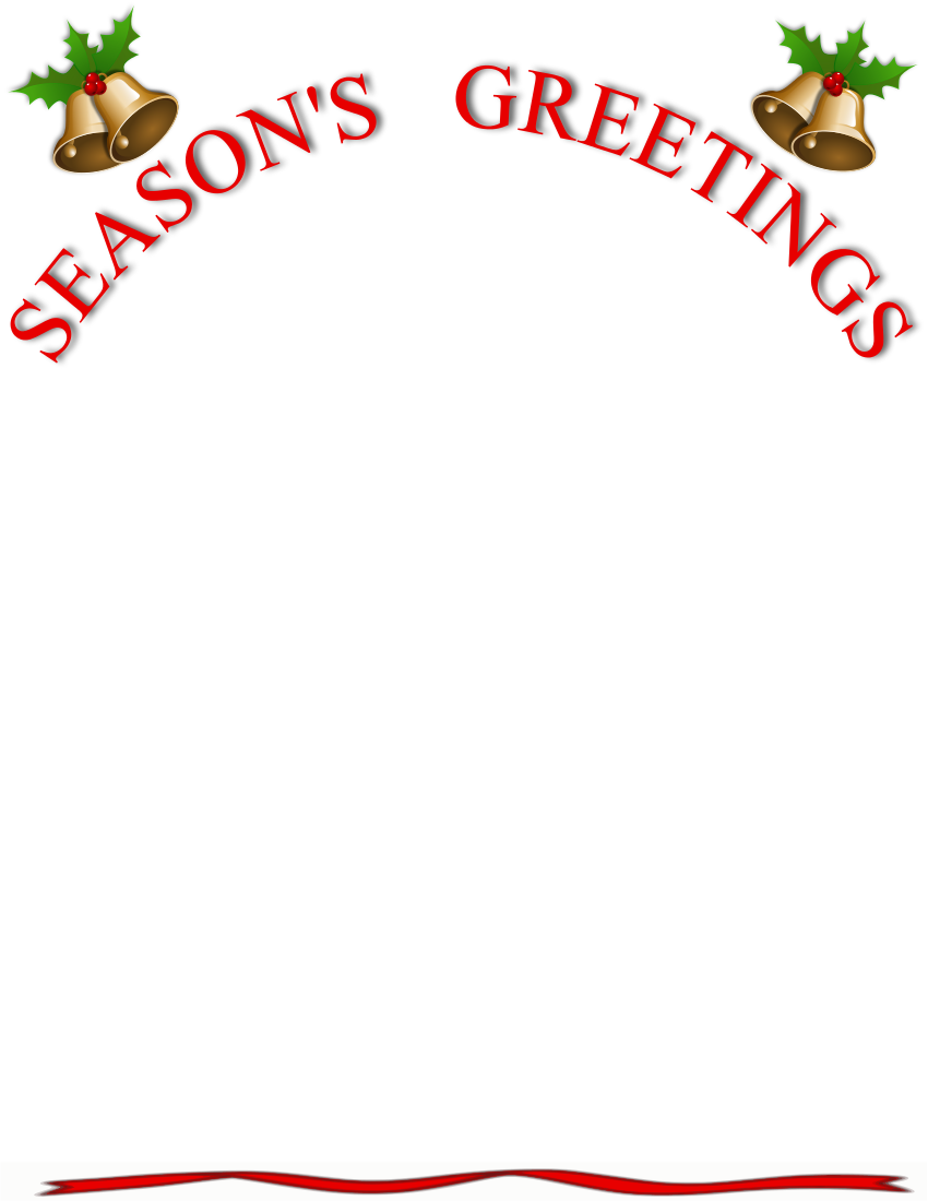 Seasons Greeting page with bells