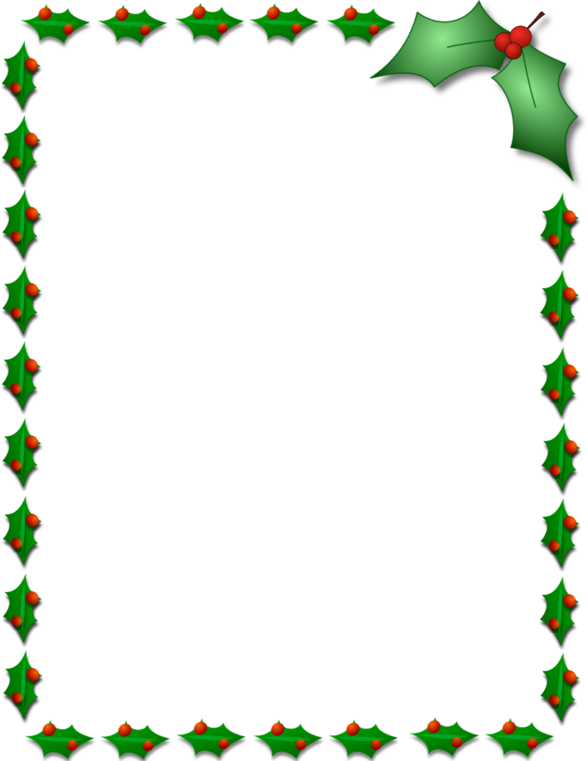Christmas holly border page
