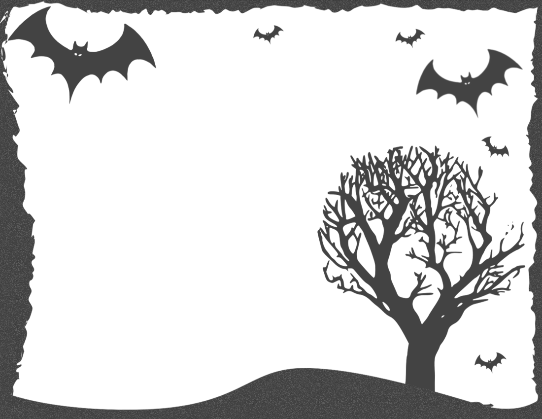 halloween frame bats tree