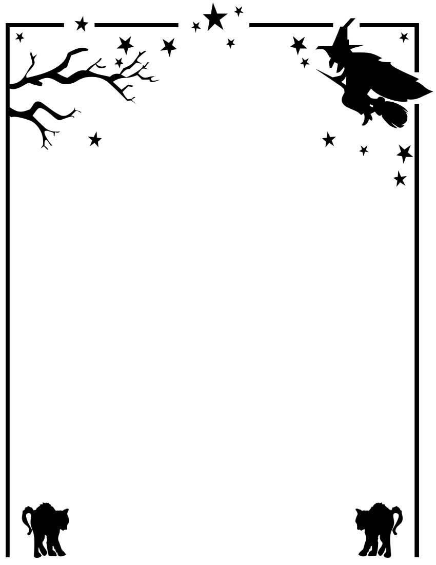 witch cat border page