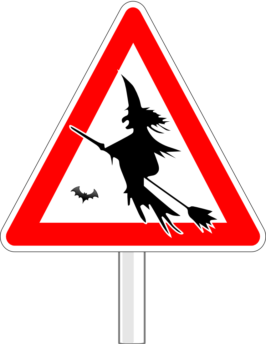 witch caution sign