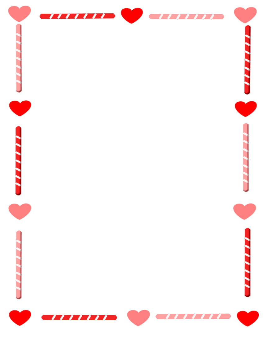 hearts and candy sticks