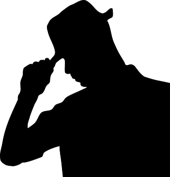 man wearing hat silhouette