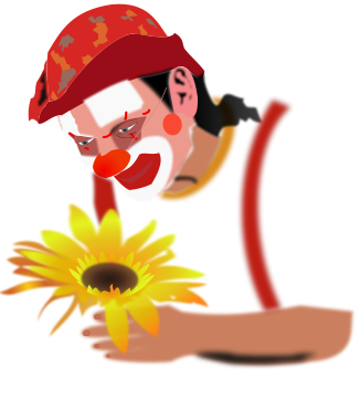 clown w flower