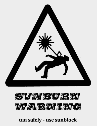sunburn warning