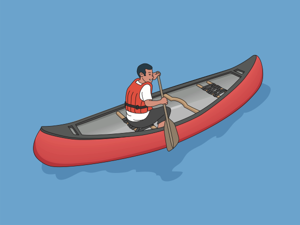 canoe w paddler