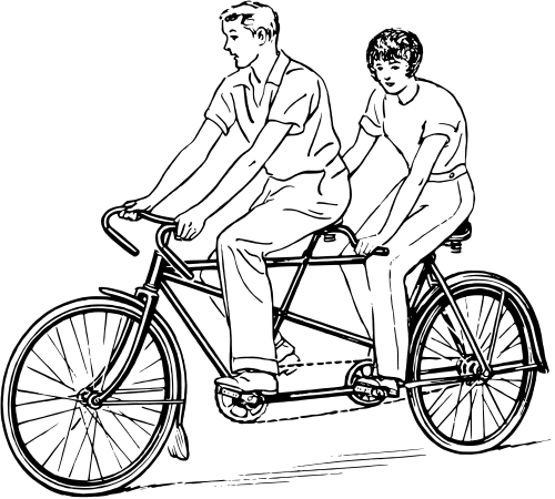 tandem bicycle for two