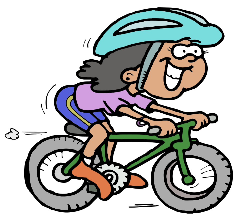 girl fast on bicycle
