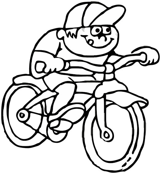 stocky boy on bike