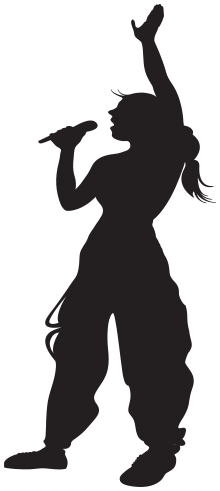 woman singing silhouette