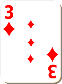 White deck 3 of diamonds