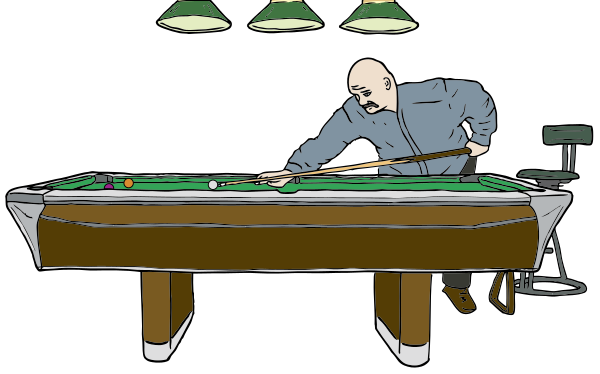 pool table with player