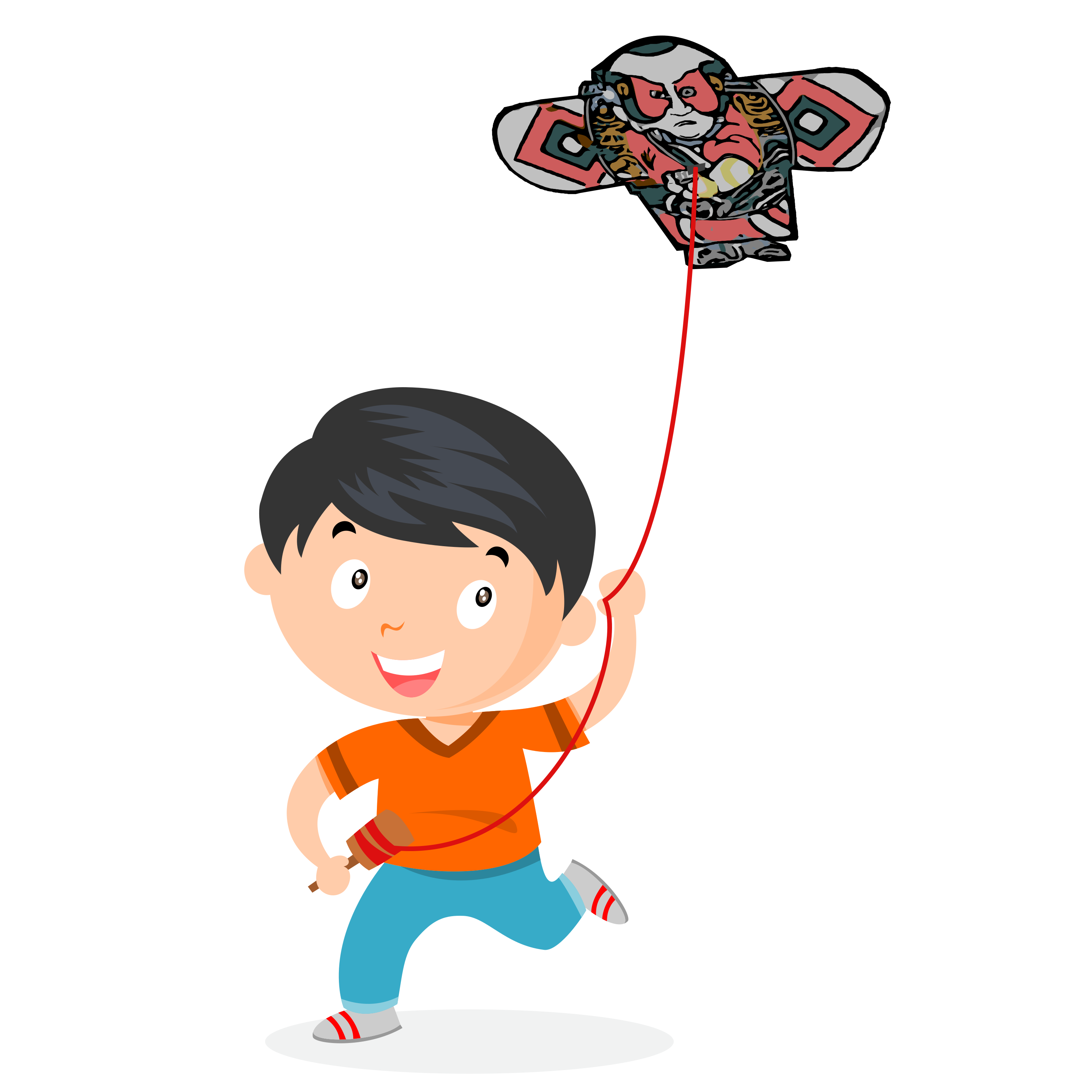 boy w Japanese kite
