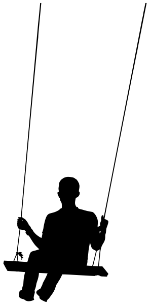 boy on swing silhouette