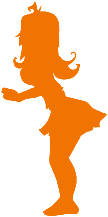 cheerleader silhouette orange