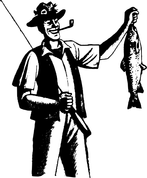 fisherman holding fish