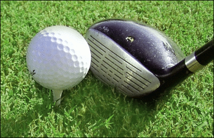 golf ball ready for drive