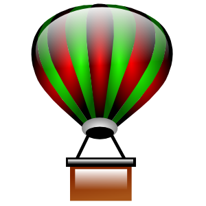 hot air balloon green red