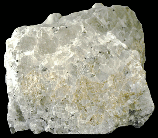 Monticellite  brown crystals in Calcite