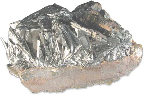 Pyrolusite  vein of prismatic crystals