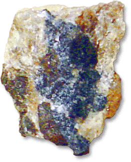 Vivianite  with Triphylite and Feldspar  hydrous Iron Phosphate