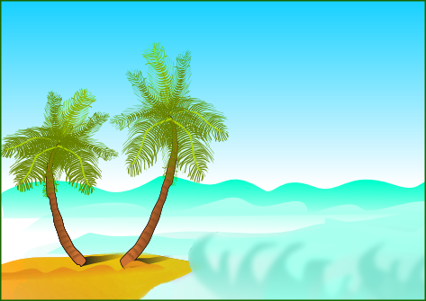 palm trees by shore