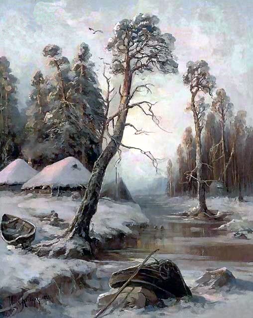 Winter Landscape with Lake