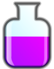 lab bottle purple liquid