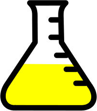 lab flask yellow