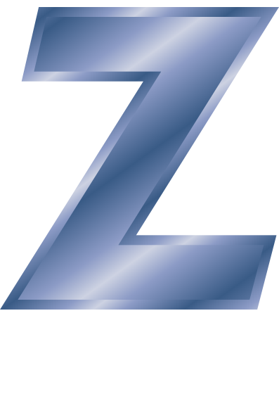 blue steel letter capitol Z