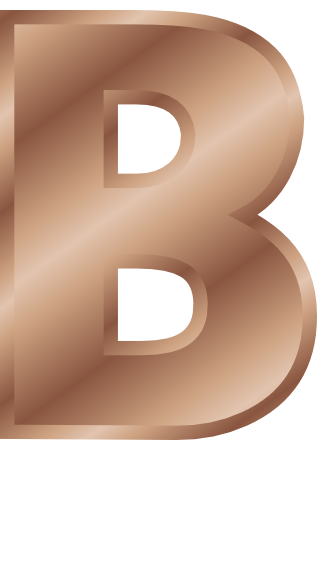 bronze letter capitol B