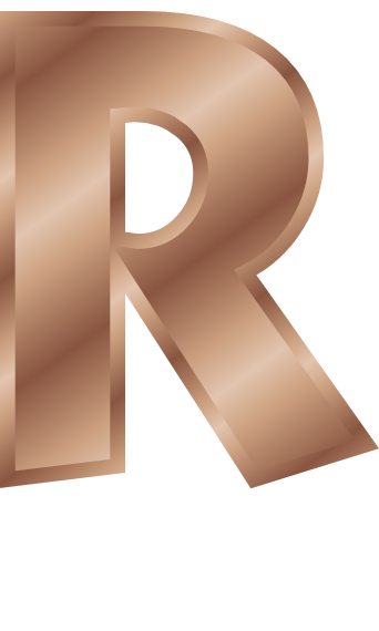bronze letter capitol R