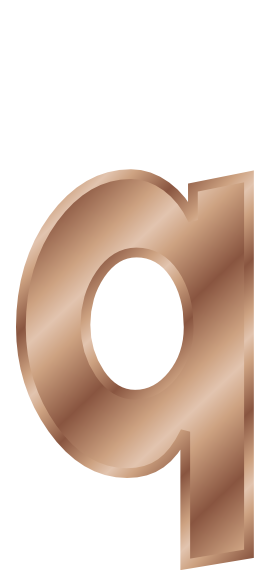 bronze letter q