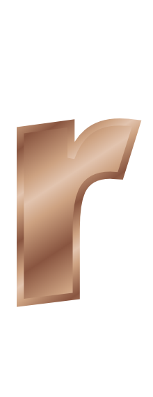 bronze letter r