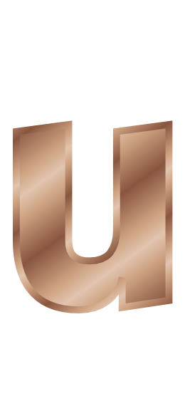bronze letter u