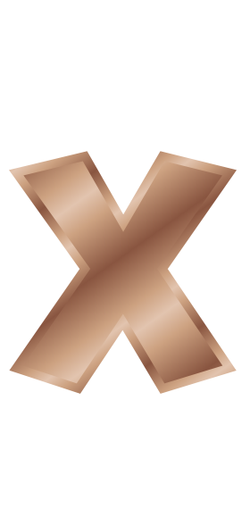 bronze letter x