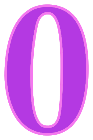 number 0 purple