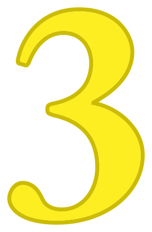 number 3 yellow - /signs_symbol/alphabets_numbers/color ...