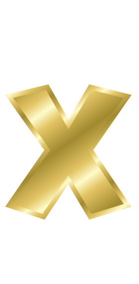 gold letter x