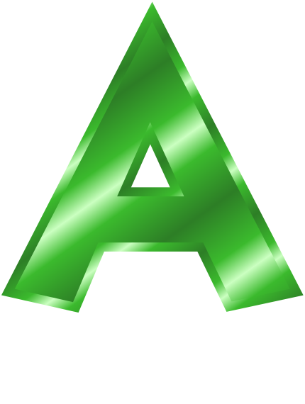 green metal letter capitol A