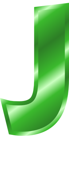 green metal letter capitol J