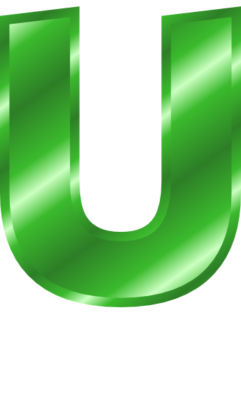 green metal letter capitol U