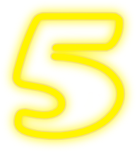neon numeral simple 5