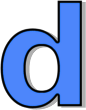 lowercase D blue
