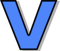 lowercase V blue
