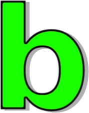 lowercase B green