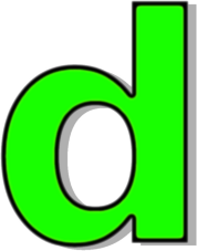 lowercase D green - /signs_symbol/alphabets_numbers ...