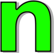 lowercase N green