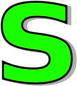 lowercase S green