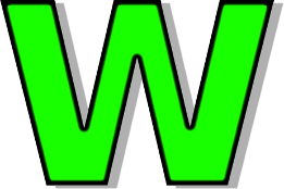 lowercase W green